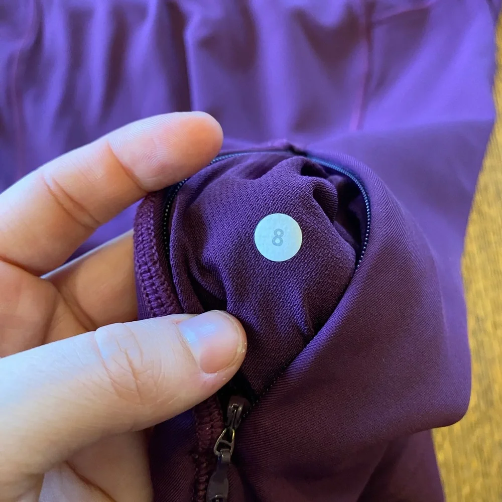 Lululemon First Mile 1/4 Zip‎ Darkest Magenta Purple Stretch Pullover size 8